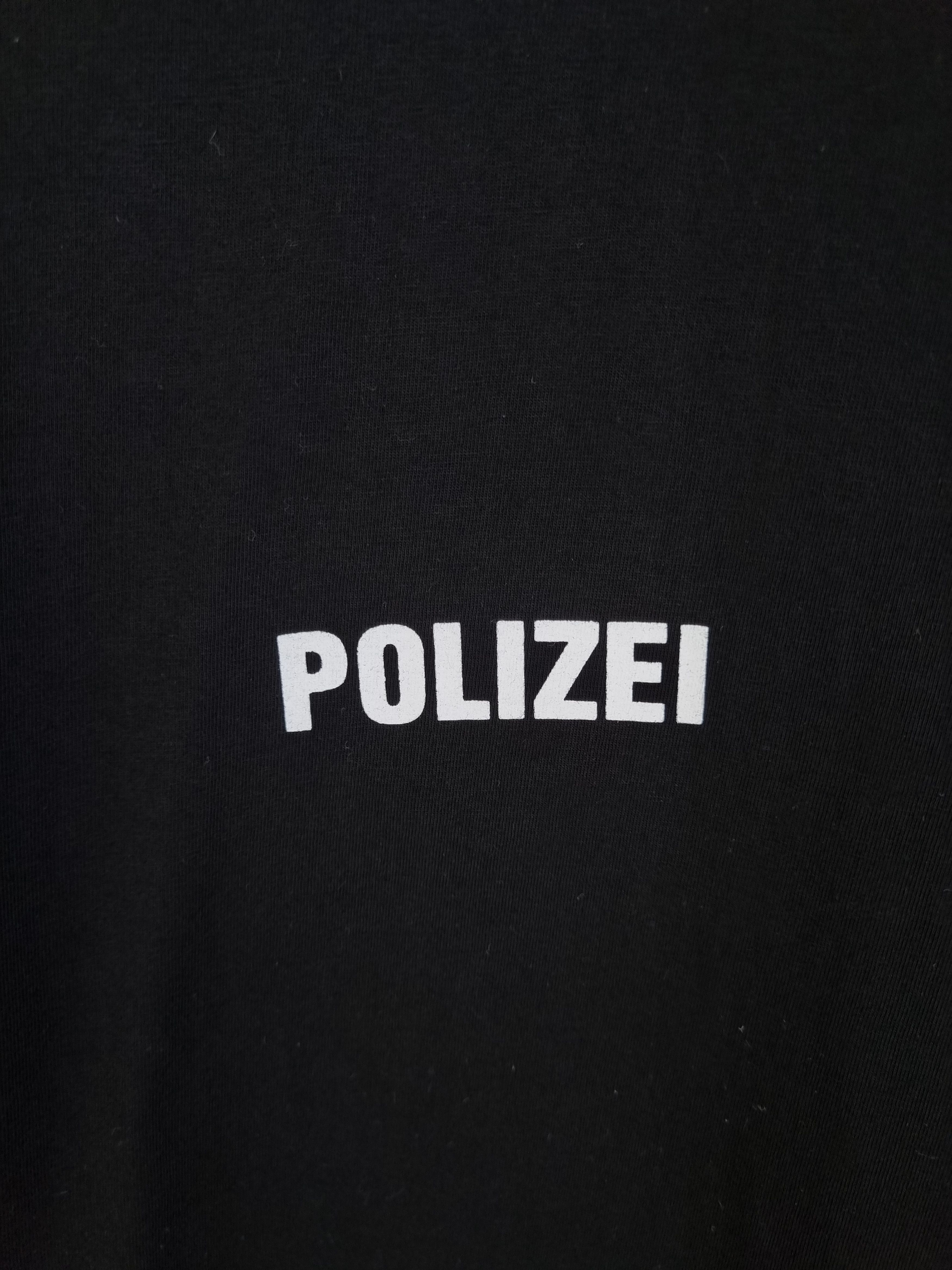 Vintage 90s Polizei Print Tee Shirt Vetements Style seen on Kanye Size US XL / EU 56 / 4 - 15 Thumbnail