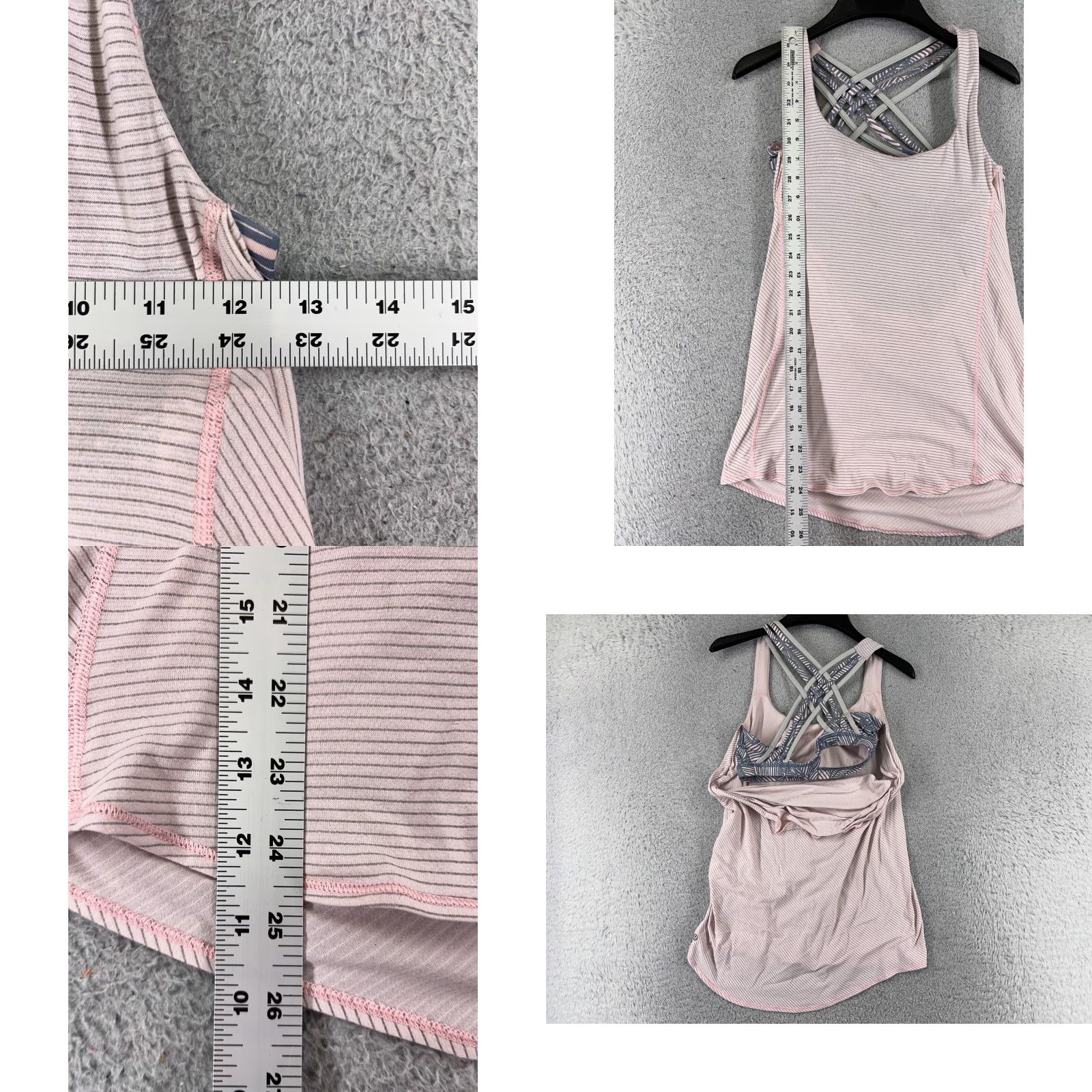 Lululemon Lululemon Shirt Women 6 Pink Tank Sleeveless Built In Bra Stripe Casual Sleeveless Shirt Womens Pink 6 Size M / US 6-8 / IT 42-44 - 8 Thumbnail