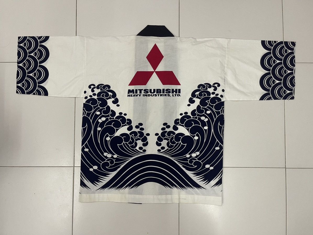 Japanese Brand Rare Vintage MITSUBISHI Spell Out Big Logo Waves Kimono Size US XL / EU 56 / 4 - 12 Thumbnail