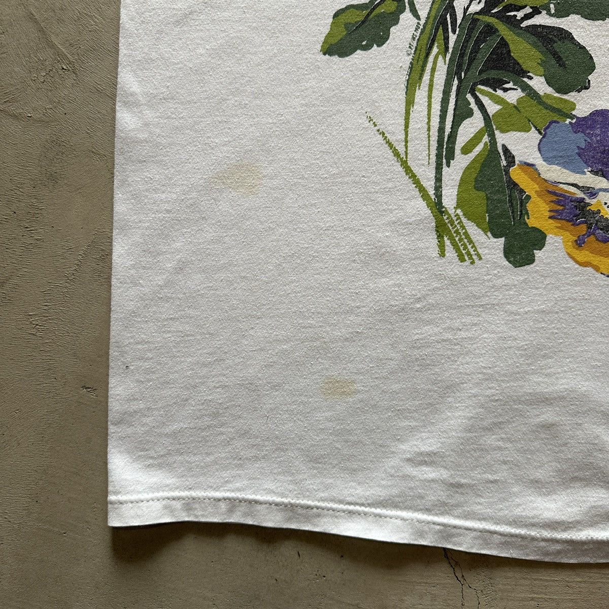 Vintage vintage white floral tshirt Size XL / US 12-14 / IT 48-50 - 3 Thumbnail