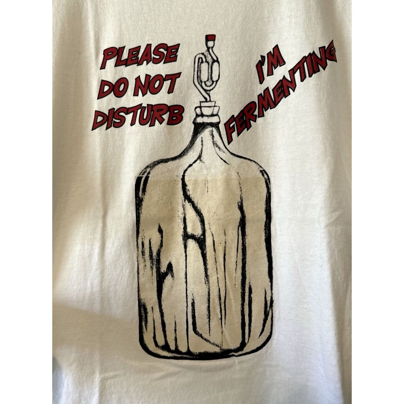 Gildan VINTAGE Beer Brewing T Shirt Homebrew Do Not Disturb Fermenting XL White 90s Mens Size US XL / EU 56 / 4 - 4 Thumbnail