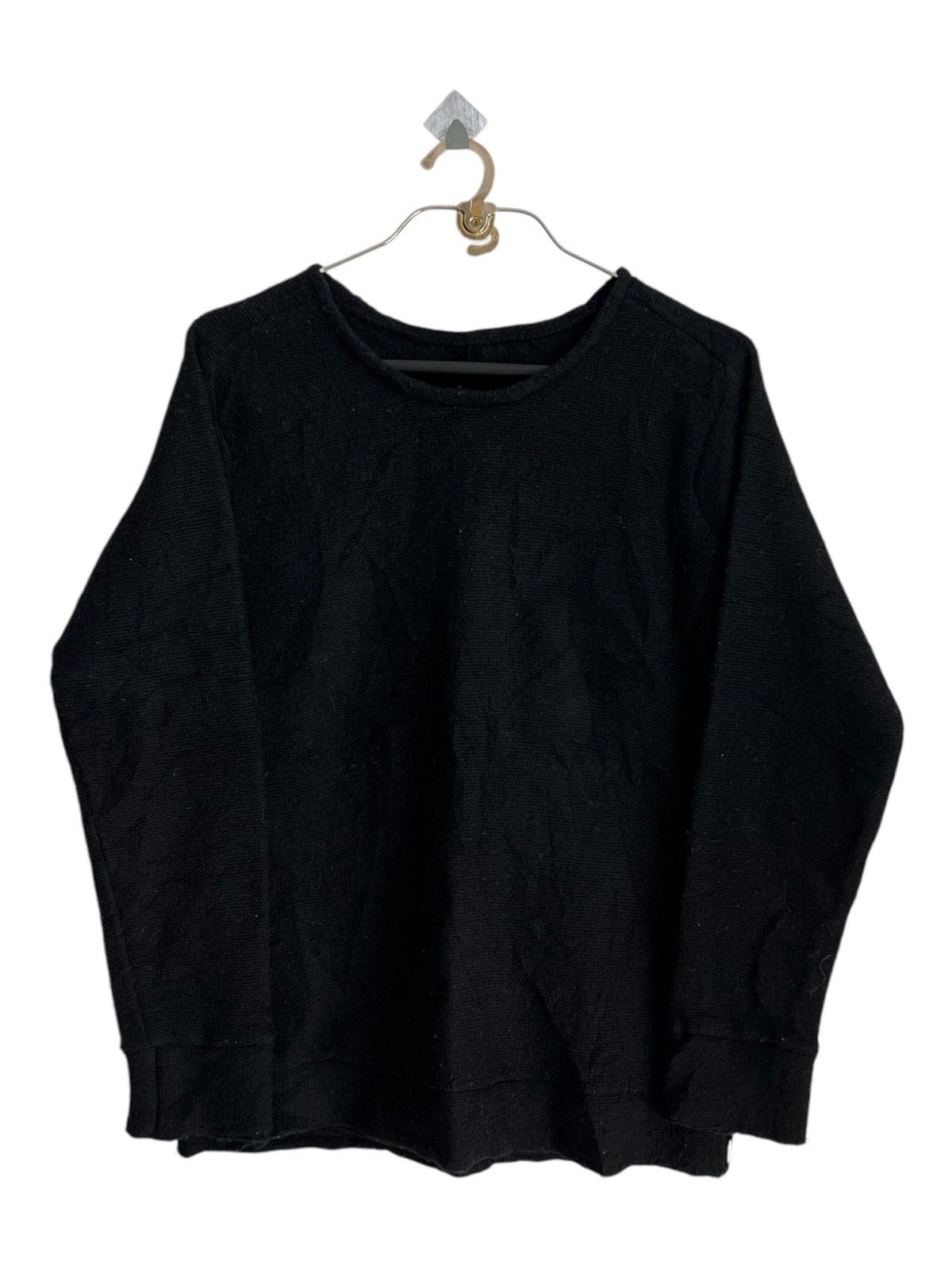 Isamu Katayama Backlash Strum 🇯🇵 Hairy Wool Leather Attach Tweed Knit Sweater Size US M / EU 48-50 / 2 - 2 Thumbnail