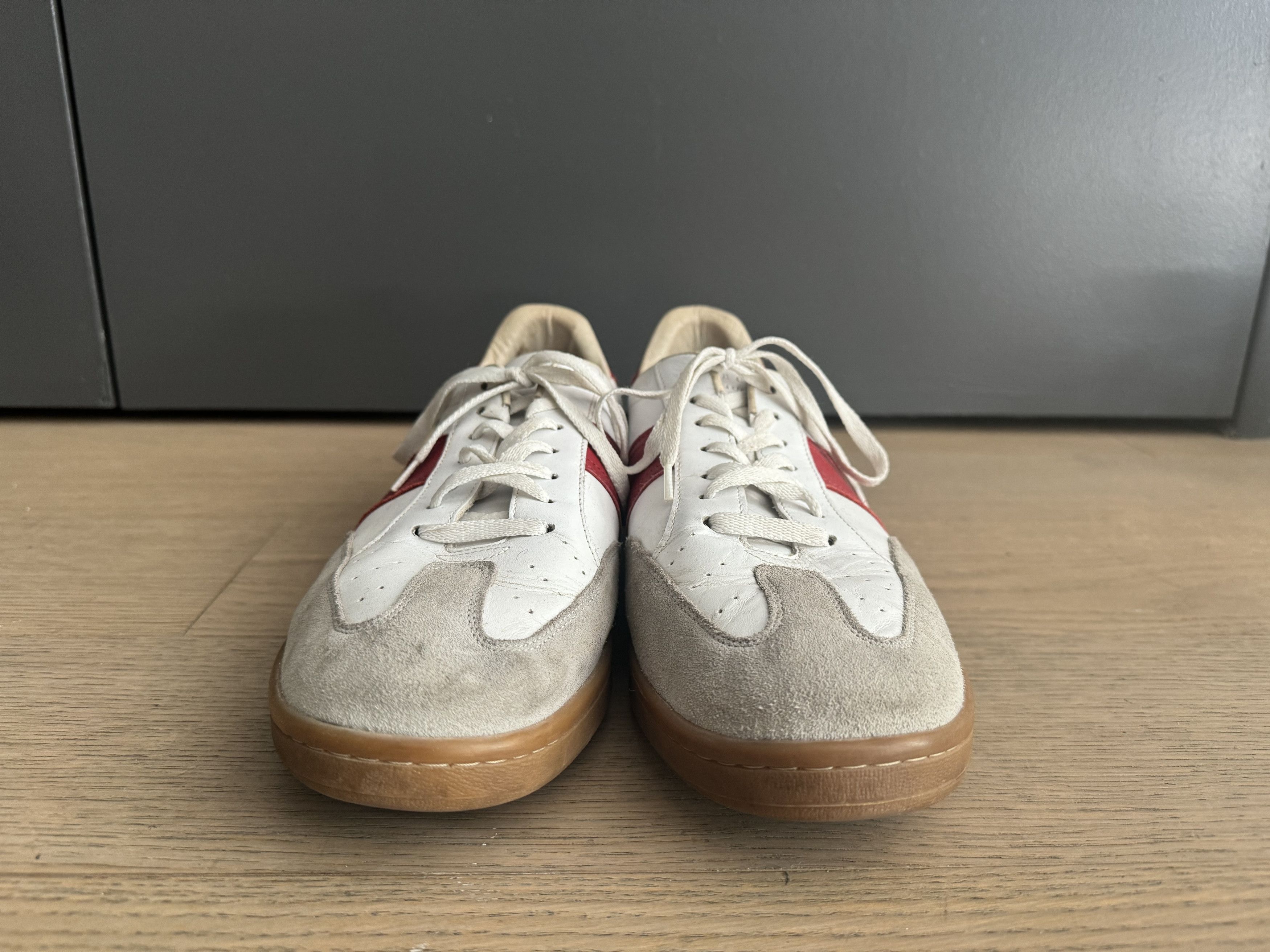 Sandro Sporty Suede and Red Stripe Leather Sneakers Size US 10 / EU 43 - 6 Thumbnail