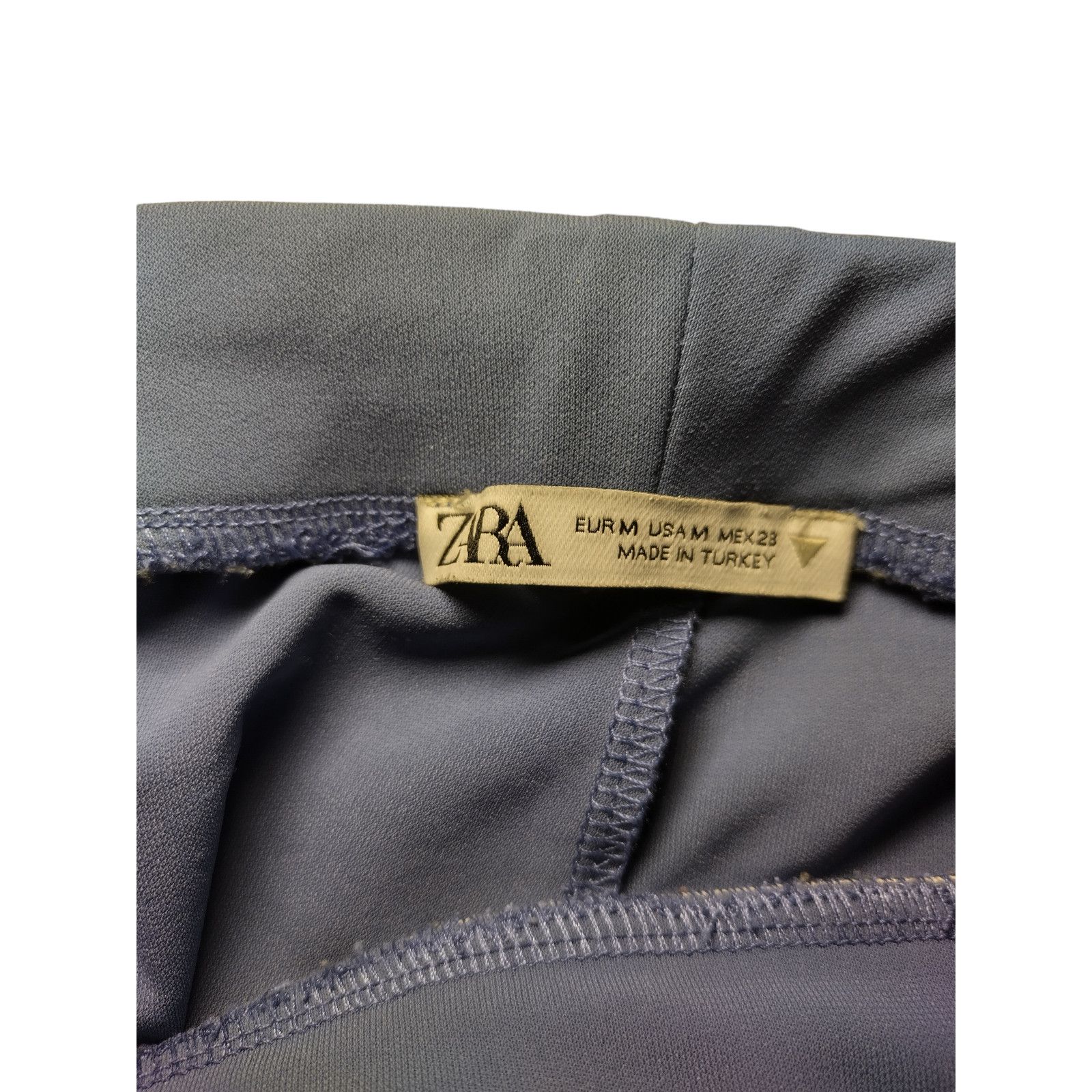 Zara ZARA Womens Ankle Pants Pull On Slit Hem Front Blue Medium Size 30" / US 8 / IT 44 - 6 Thumbnail