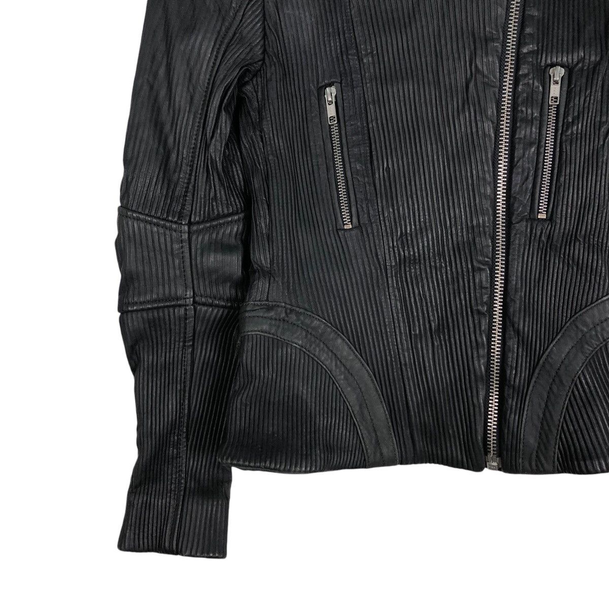 Japanese Brand 📌Cropped Biker Leather Jacket Pleated Maje Bondage Design Size XS / US 0-2 / IT 36-38 - 5 Thumbnail
