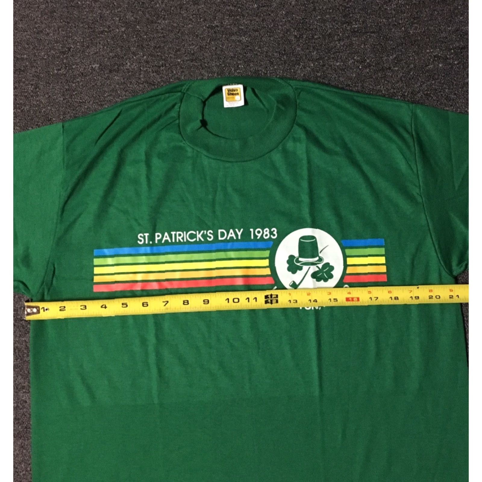 Velva Sheen VINTAGE Velva Sheen T-Shirt Men L Green 80s 90s St Patrick’s Day Lewiston Idaho Beer Rainbow Drunk Bar Party Single Stitch USA Shirt Size US L / EU 52-54 / 3 - 5 Thumbnail