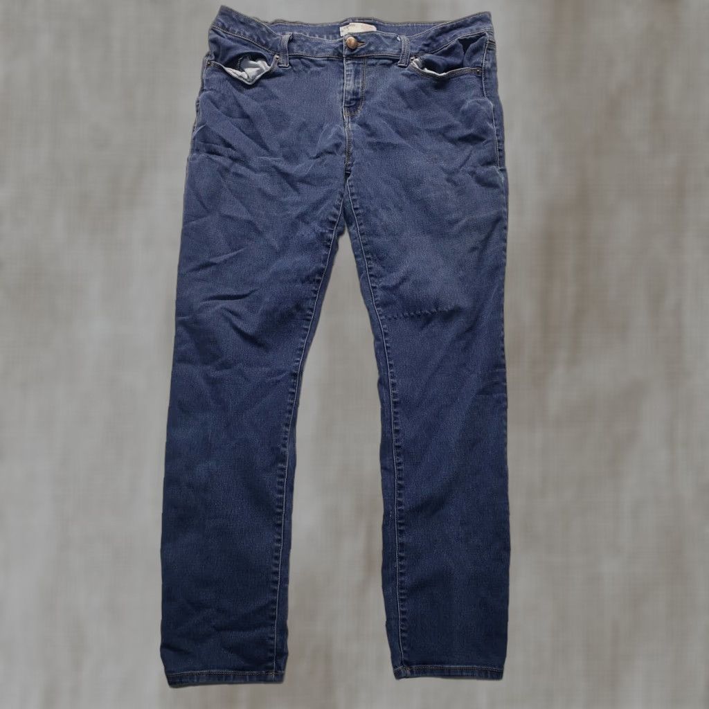 Vintage No Boundaries Jeans Straight Denim Blue Women's 17 Regular Size 17 Dark Wash Comfort Stretch Size 38" / US 16 / IT 52 - 1 Thumbnail