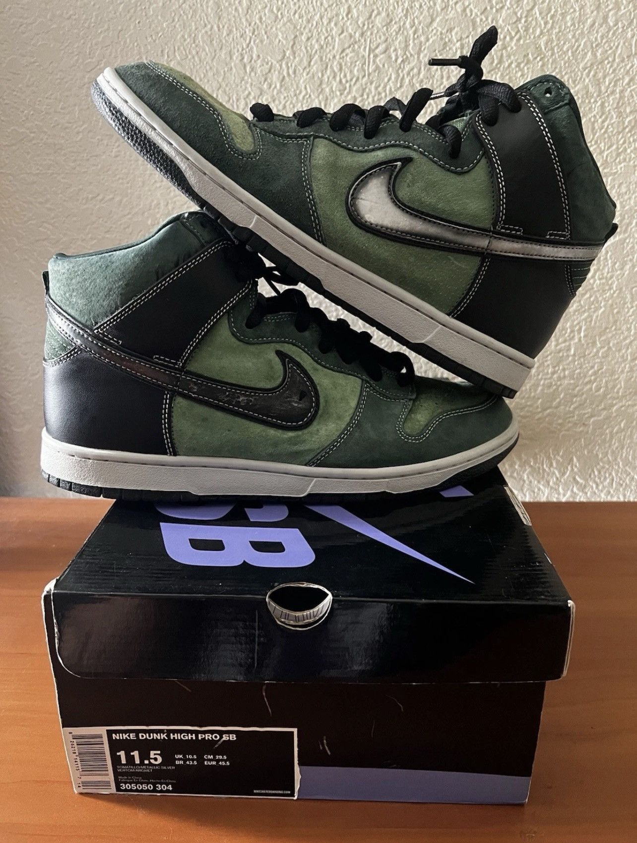 Nike SB 2007 Dunk High Pro Brut Gentlemen Pack Black Box 11.5 *FLAWS Size US 11.5 / EU 44-45 - 5 Thumbnail