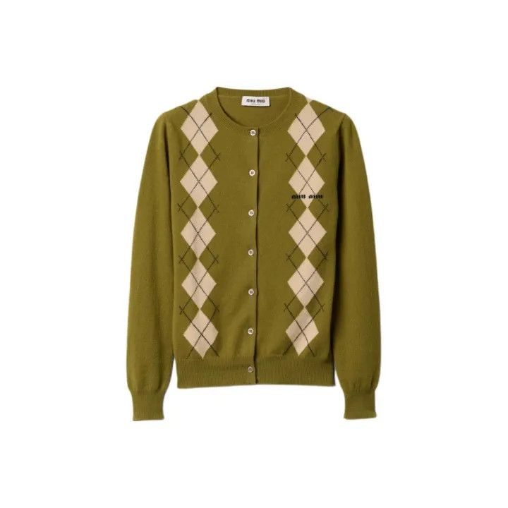Miu Miu Miu Miu Argyle Pattern Crew Neck Cashmere Sweater 0079 Size M / US 6-8 / IT 42-44 - 1 Thumbnail