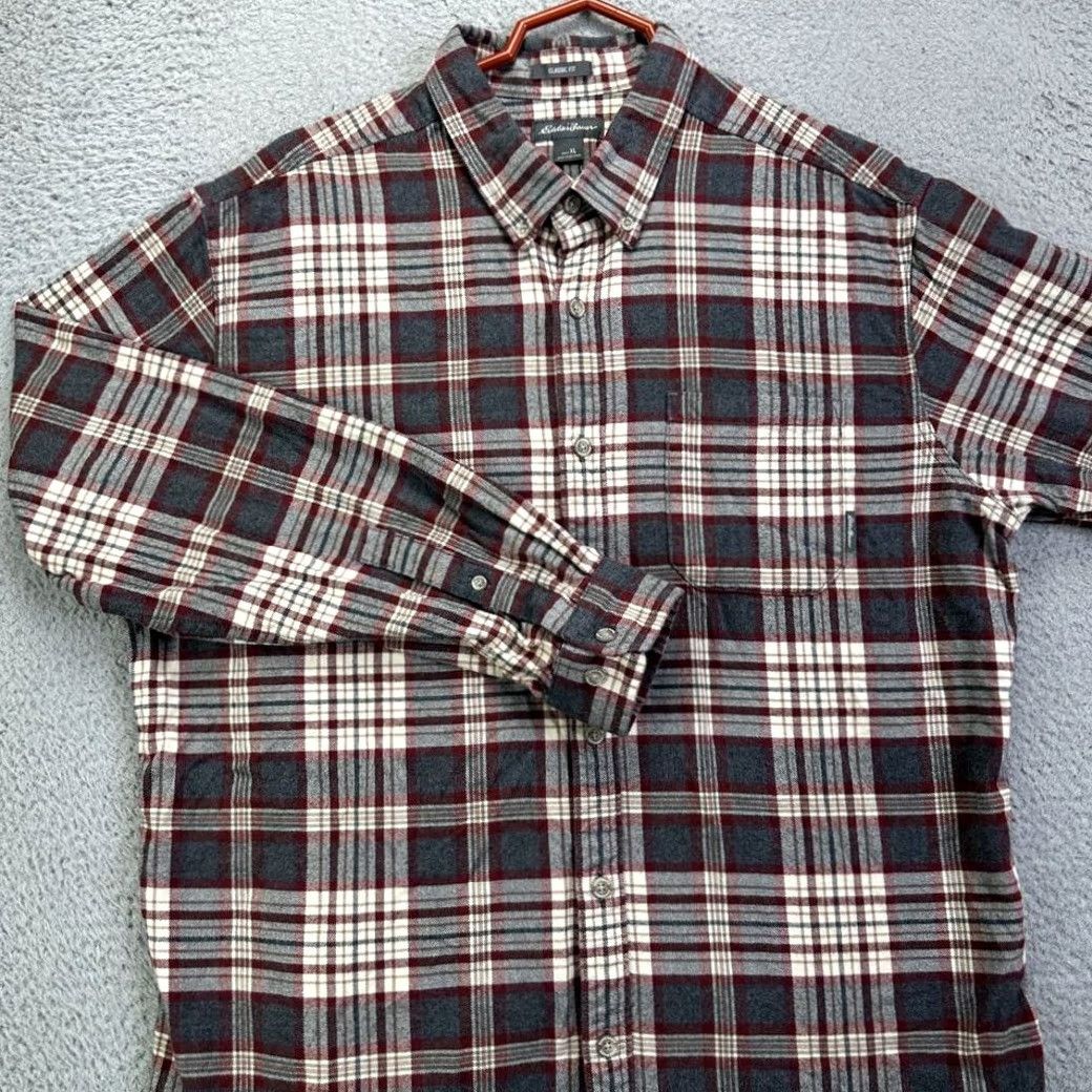Eddie Bauer VINTAGE Eddie Bauer Button Down Shirt Men XL Black Plaid Classic Long Sleeve Pocket Size US XL / EU 56 / 4 - 2 Thumbnail