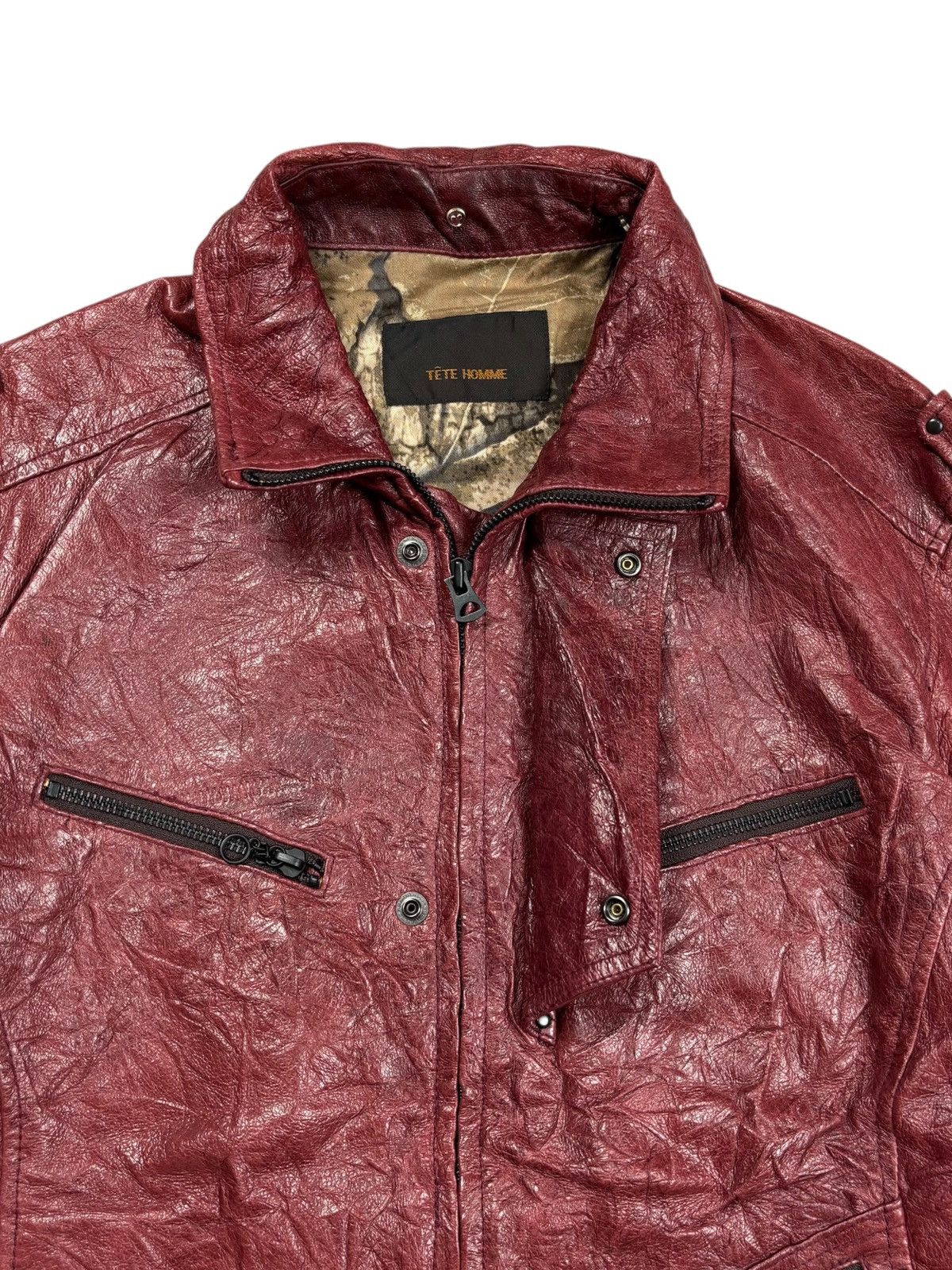 Ekam 2000s Tete Homme - Red Blood Rider Leather Jacket Size US M / EU 48-50 / 2 - 7 Thumbnail