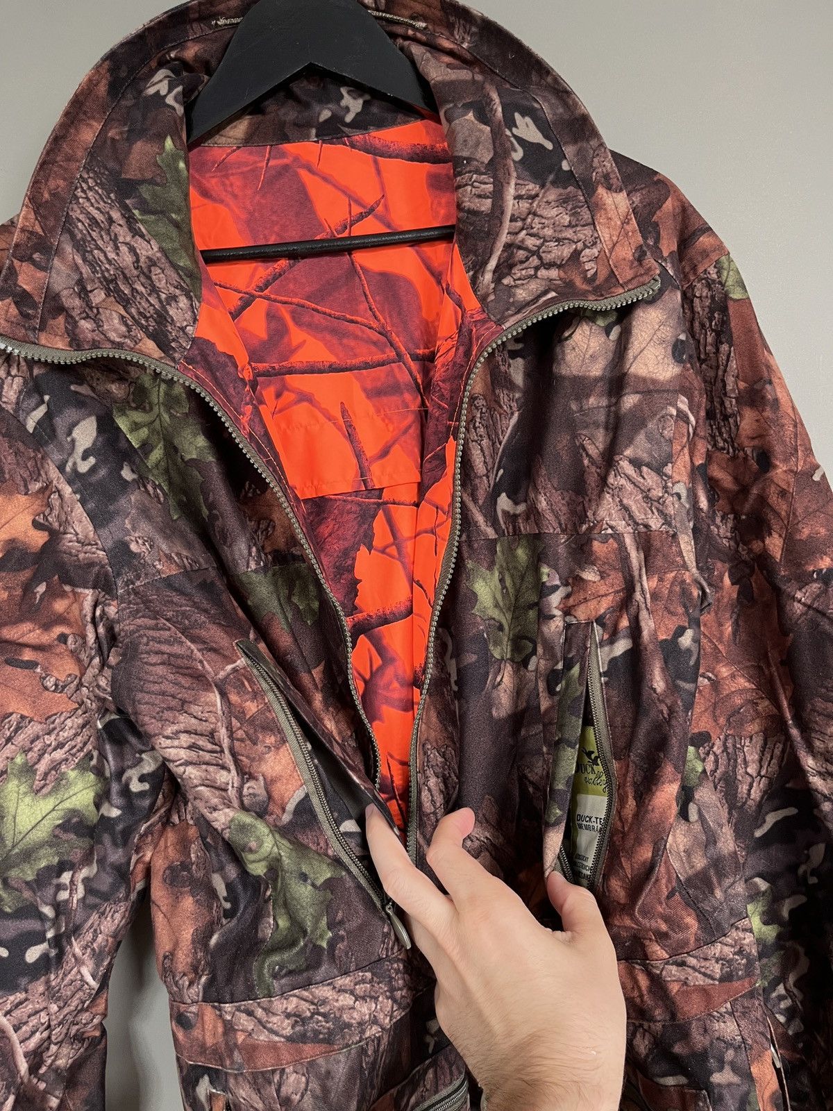 Hunter Duck Valley Reversible Leaves Camo Hunting Duck-Tex Jacket Size US M / EU 48-50 / 2 - 4 Thumbnail