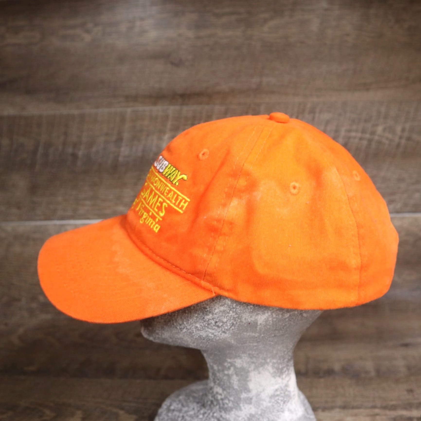 Vintage VINTAGE Subway Hat Unisex Adults Adjustable Strapback Trucker Cap Orange Canvas Cotton Polyester 90s Employee Subway Theme Mens Womens Size ONE SIZE - 5 Thumbnail