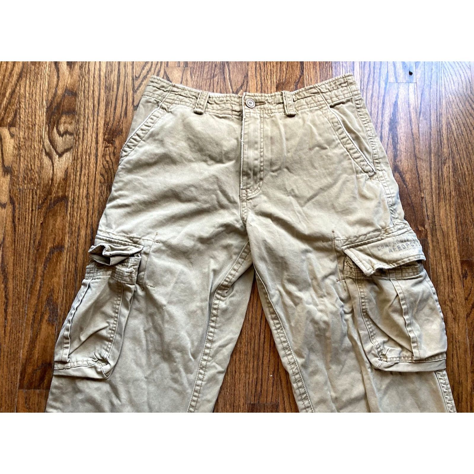 Vintage VINTAGE Aeropostale Cargo Pants Mens 32x32 Beige Baggy Y2K Military Size US 32 / EU 48 - 2 Thumbnail