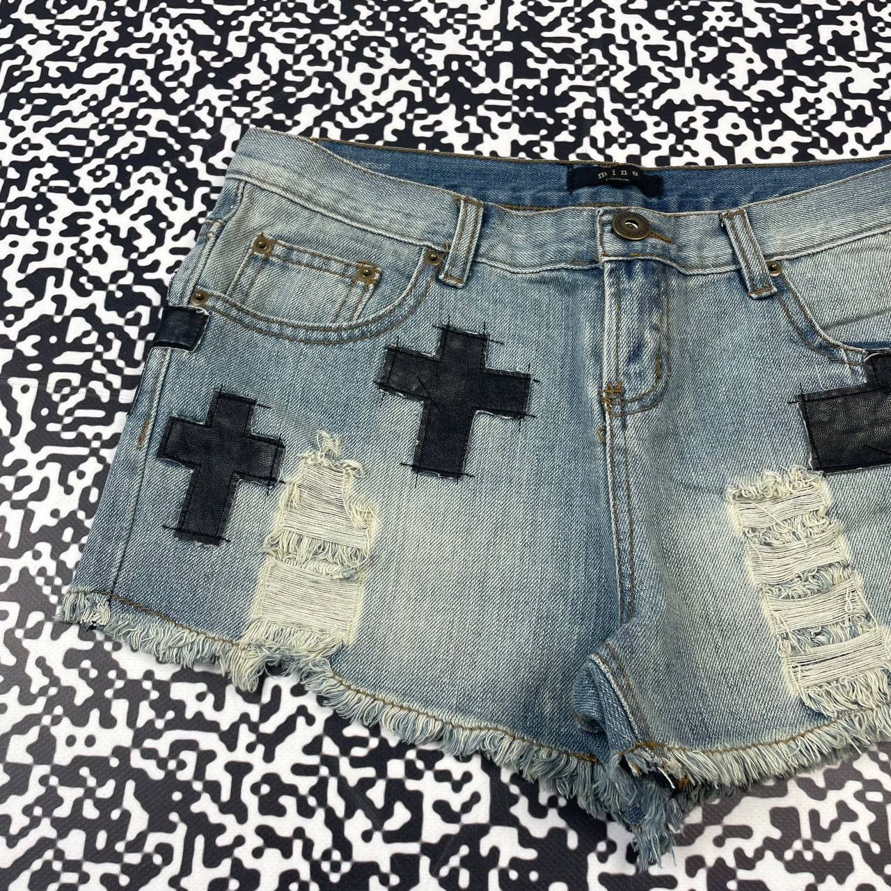 Seditionaries Vintage Y2K Japanese Cross Logo Mini Shorts Sexy Retro Style Size 29" - 7 Thumbnail
