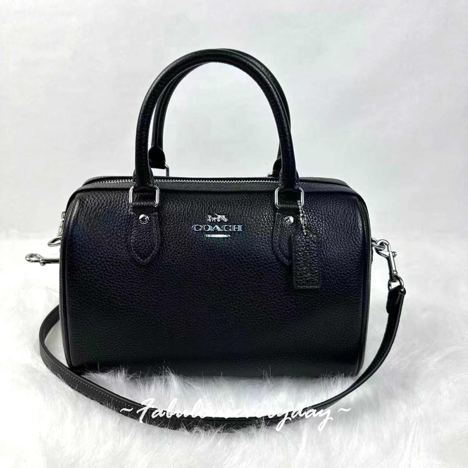 Coach Coach Rowan Satchel Shoulder/Crossbody Leather/Silver/Black Size ONE SIZE - 1 Thumbnail