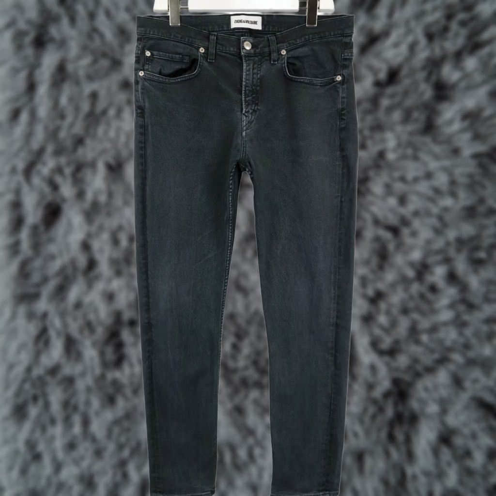 Zadig & Voltaire ZADIG & VOLTAIRE Jeans Men's W33 Washed Black Slim Fit Denim Zip Fly Size US 33 - 1 Thumbnail
