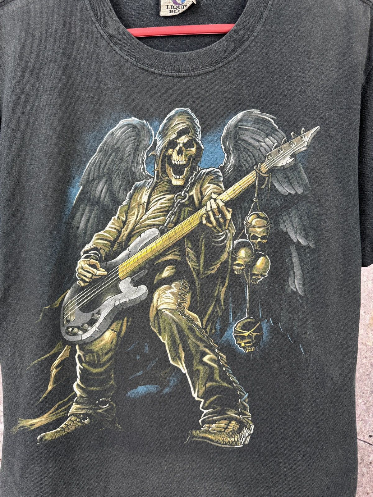 Liquid Blue Liquid Blue Grim Reaper Guitar Graphic T-Shirt Black Size M Size US M / EU 48-50 / 2 - 4 Thumbnail