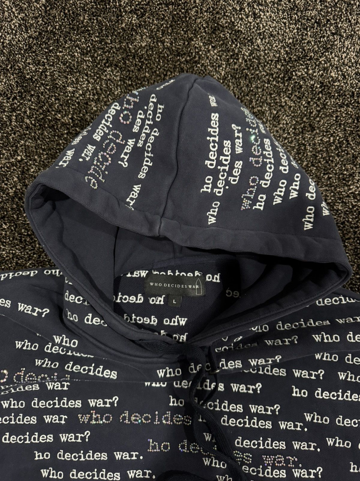 Who Decides War Who Decides War WDW Flared Scripture Dark Blue Hoodie Size US L / EU 52-54 / 3 - 10 Thumbnail