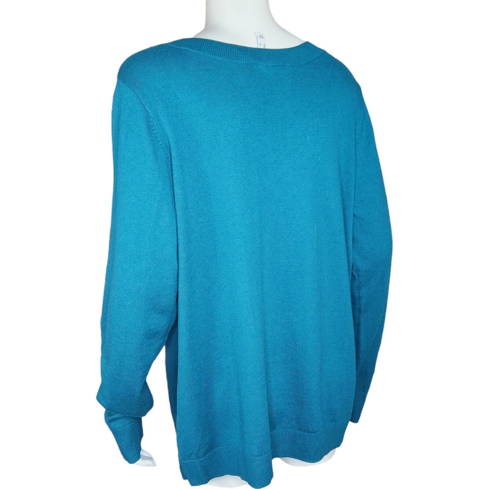 Denim & Co. Denim & Co. V-Neck Pullover Sweater Spruce BlueGreen Large Size L / US 10 / IT 46 - 9 Thumbnail