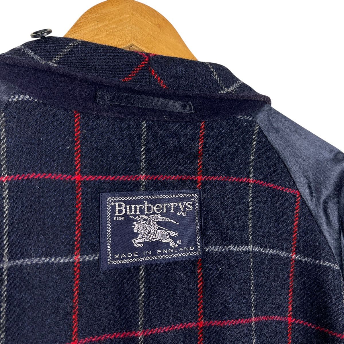 Burberry Vintage Burberrys Wool Cashmere Navy Blue Nova Check Size US L / EU 52-54 / 3 - 13 Thumbnail