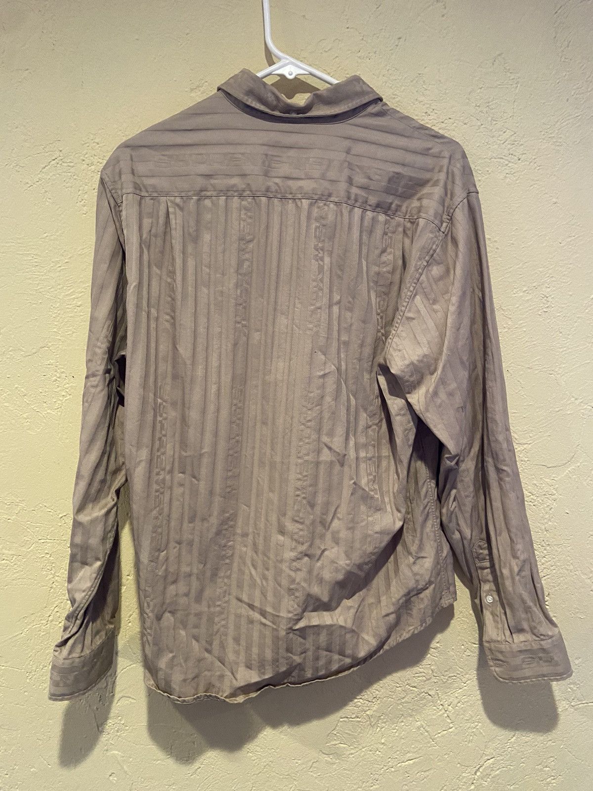 Supreme Supreme 20fw Jacquard Stripe Twill Shirt Long Sleeve Tan Size US M / EU 48-50 / 2 - 3 Thumbnail