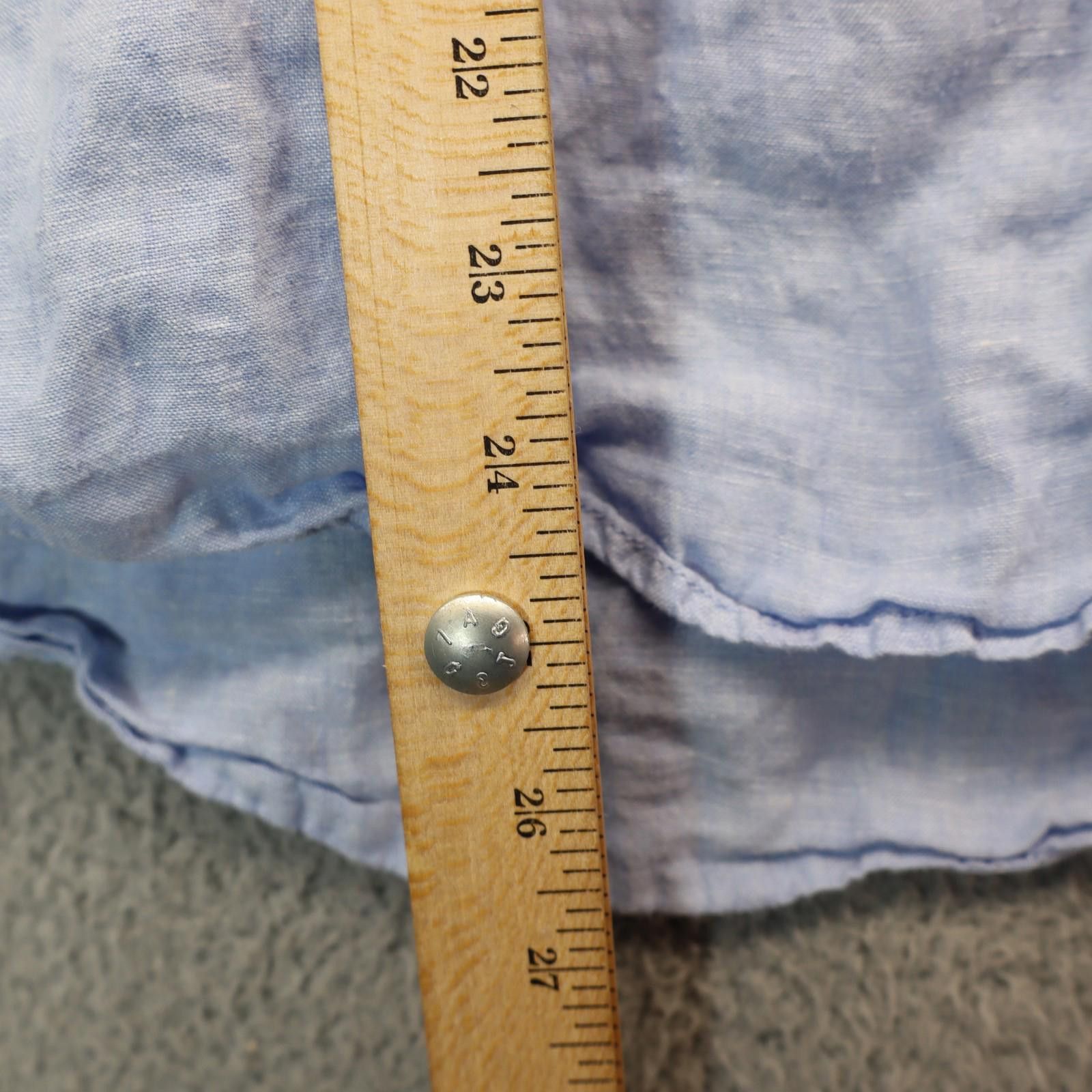 Other C&C California Shirt Women Medium Blue Linen Long Roll Tab Size M / US 6-8 / IT 42-44 - 4 Thumbnail