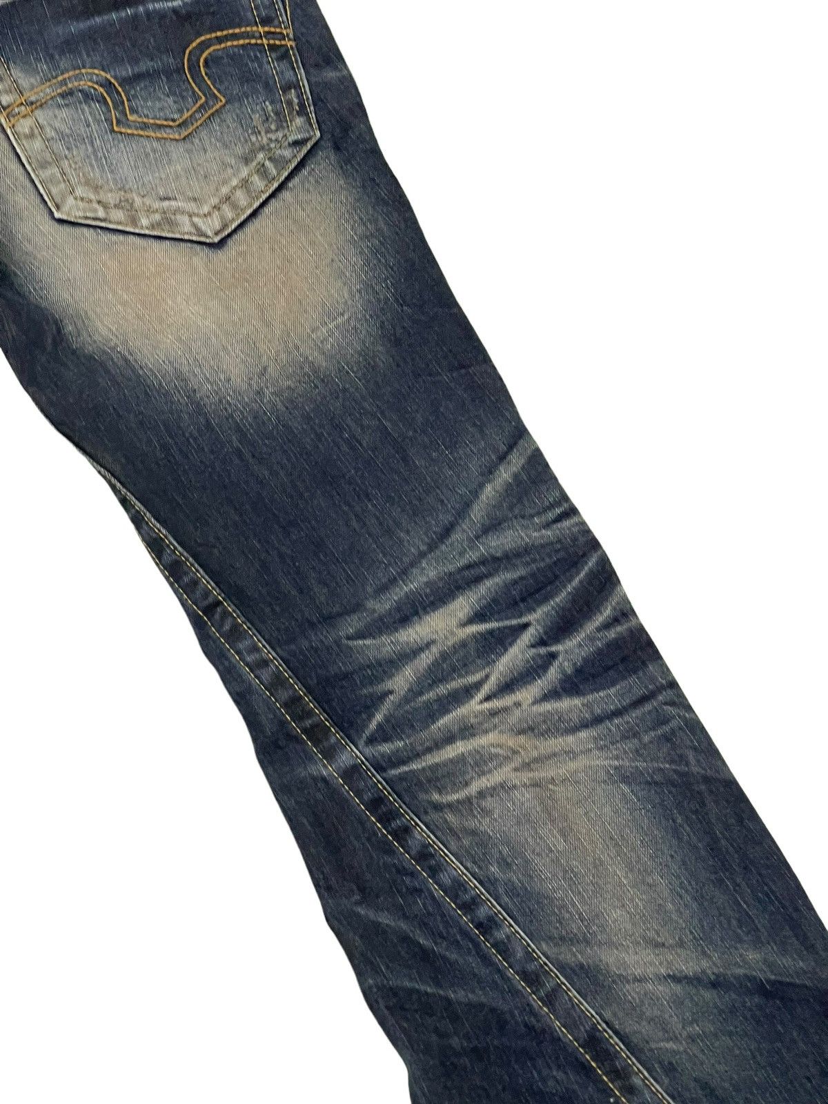 Japanese Brand Flare Jeans Tornado Mart Faded Distress Boot Cut 8🟦8 Size US 29 - 17 Thumbnail