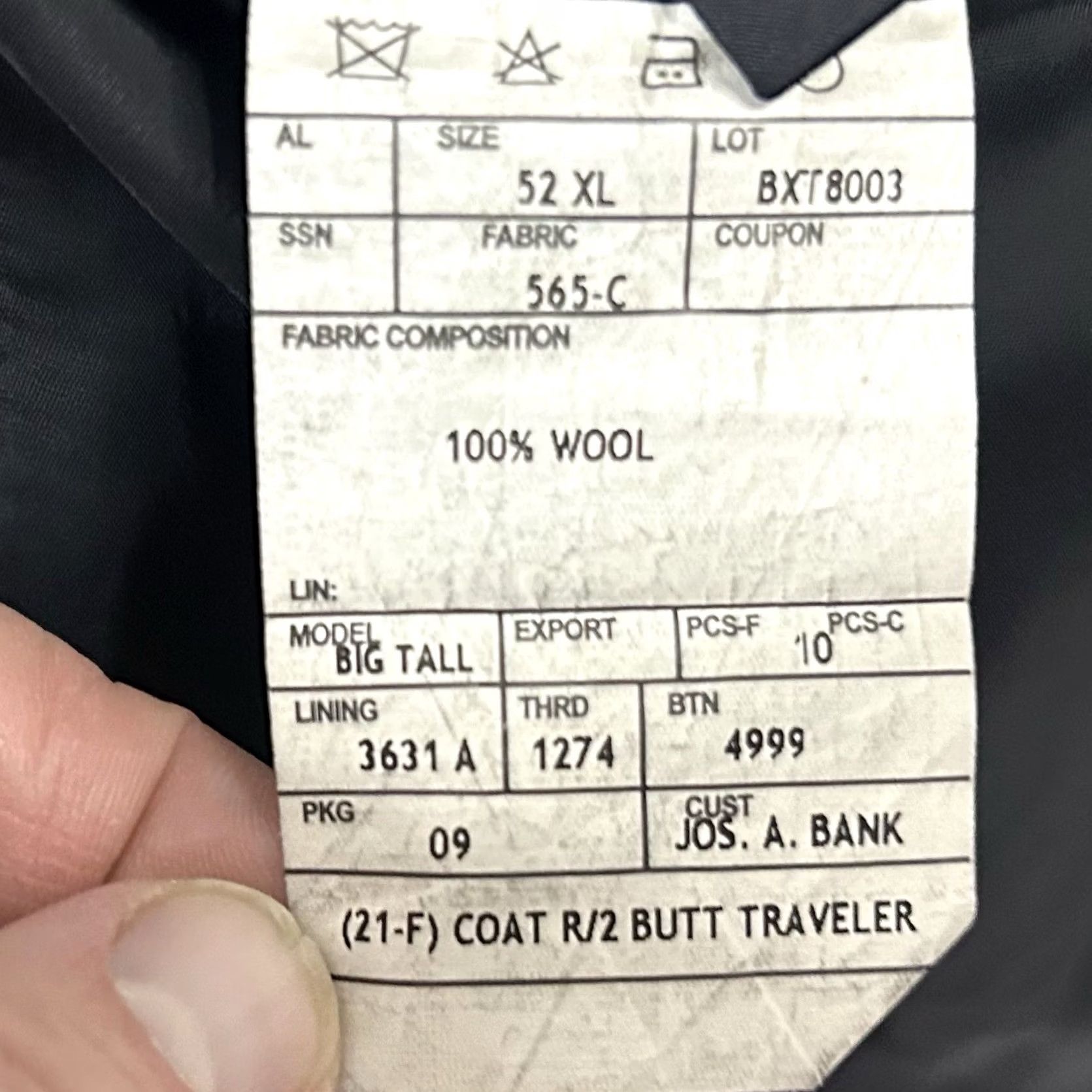Jos. A. Bank Jos A Bank 52XL Sport Coat 100% Wool Dark Gray Two Button Lined Vented Formal Jacket Coat Mens Size US XS / EU 42 / 0 - 4 Thumbnail