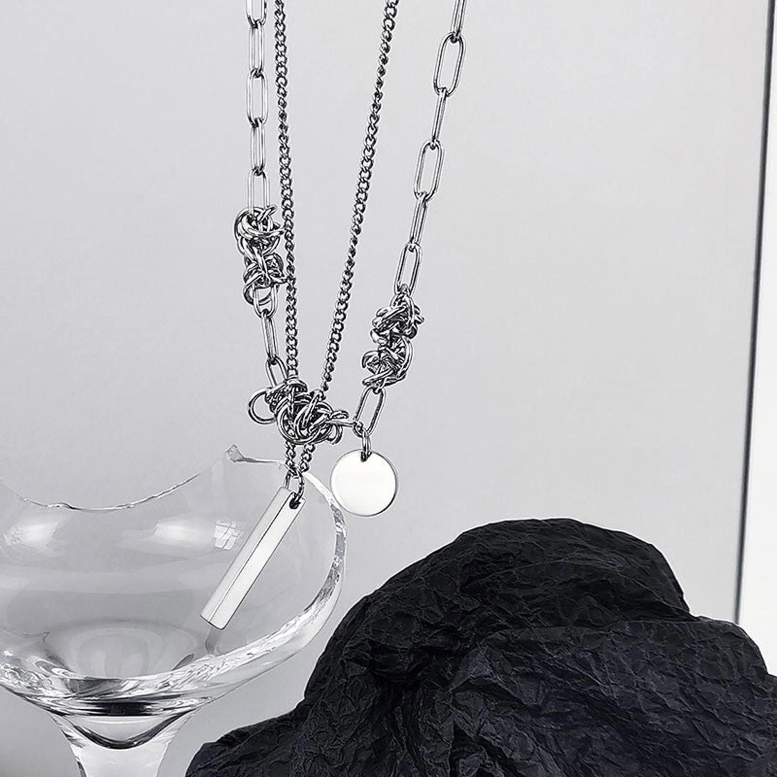 Jewelry Trendy Layered Silver Necklace Size ONE SIZE - 4 Thumbnail