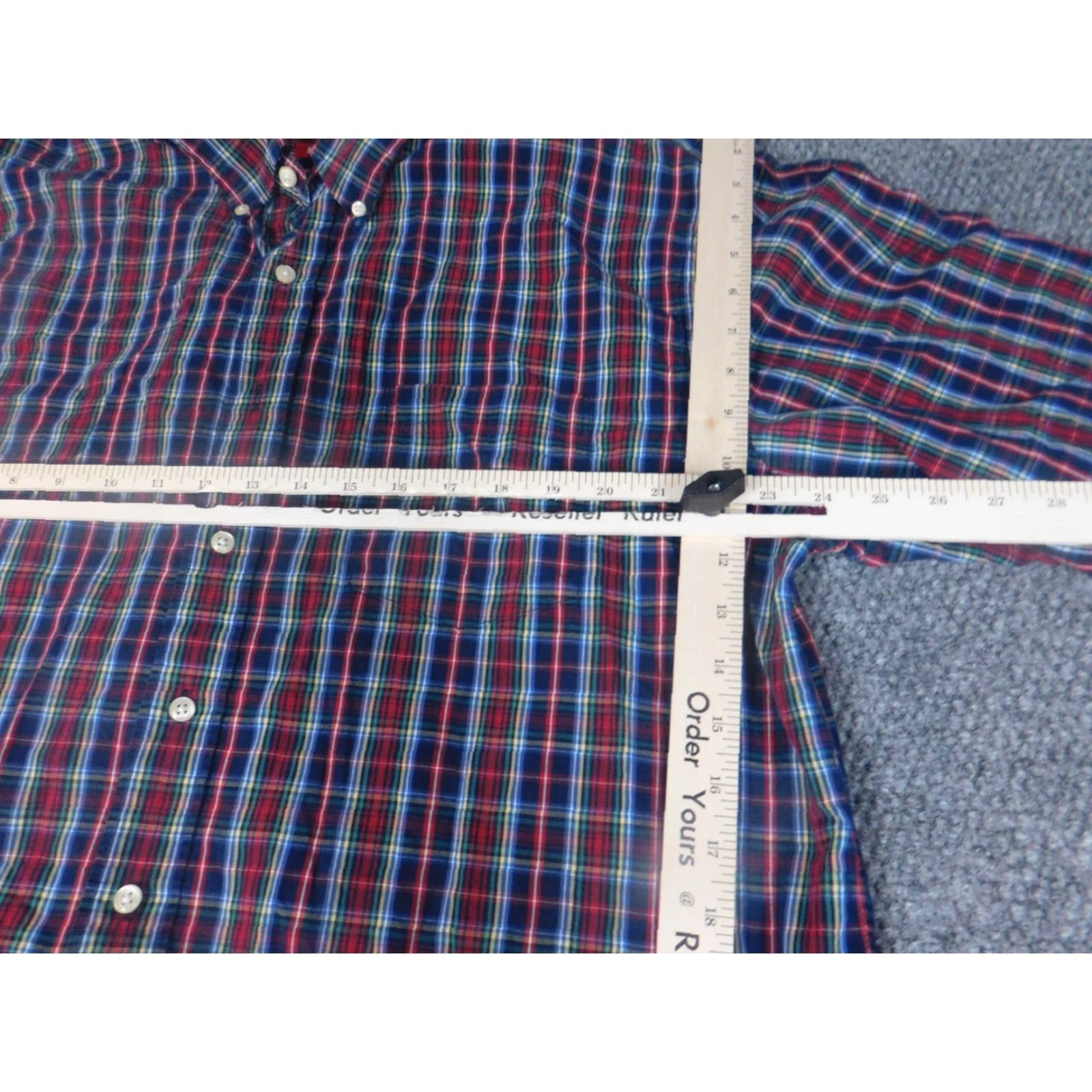 Izod Izod Mens Shirt XL Red Plaid Button-Down Long Sleeve Collar Classic Buttons Knit Breathable Casual Regular Size US XL / EU 56 / 4 - 4 Thumbnail