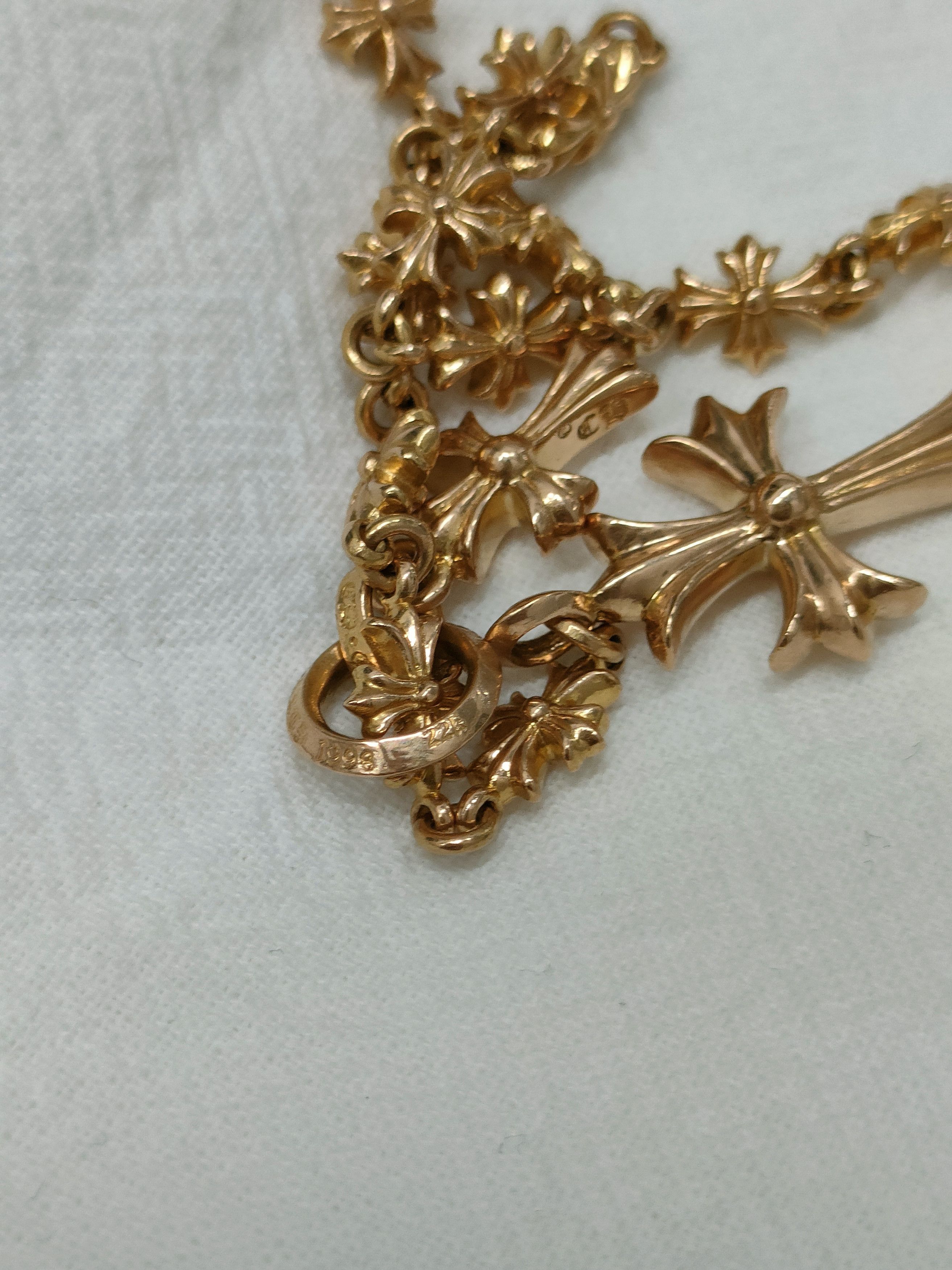Chrome Hearts Chrome Hearts 22K Gold Tiny E Chokechain Necklace Size ONE SIZE - 15 Thumbnail