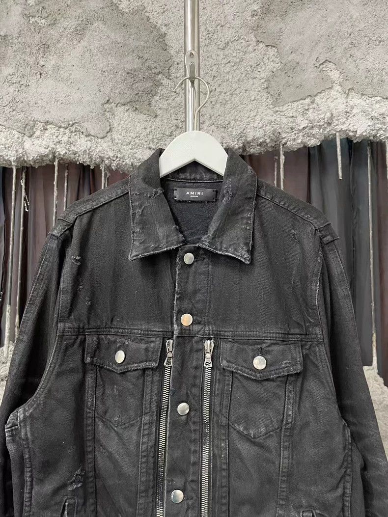 Amiri Amiri MX2 Washed Black Multi-Zipper Denim Jacket Size US M / EU 48-50 / 2 - 3 Thumbnail