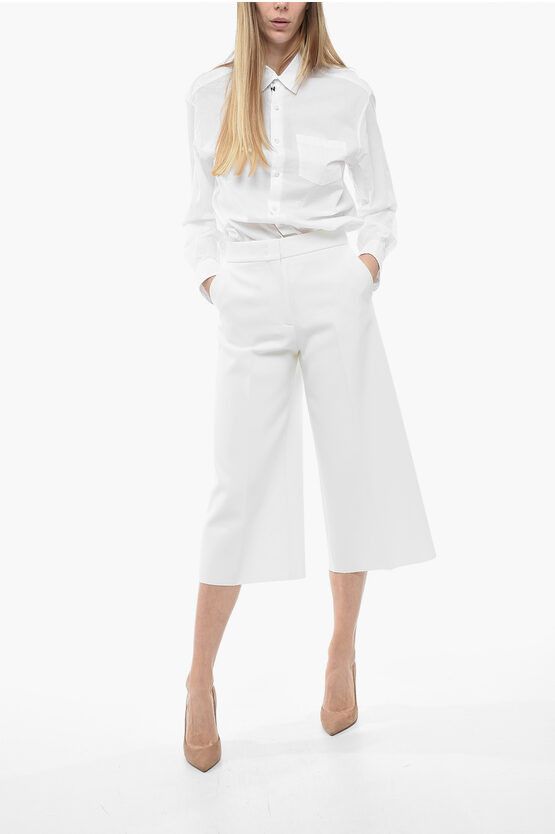 MSGM og1mm0724 Cropped Fit Pants in White Size 27" / US 4 / IT 40 - 4 Thumbnail