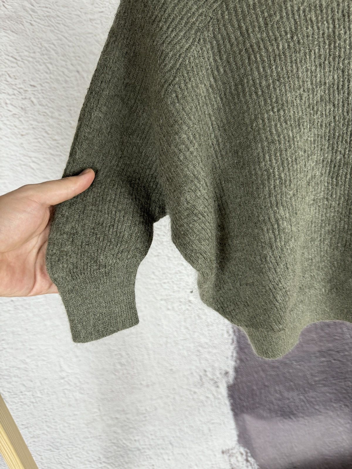 Brunello Cucinelli Brunello Cucinelli mohair wool khaki cropped sweater Size S / US 4 / IT 40 - 7 Thumbnail