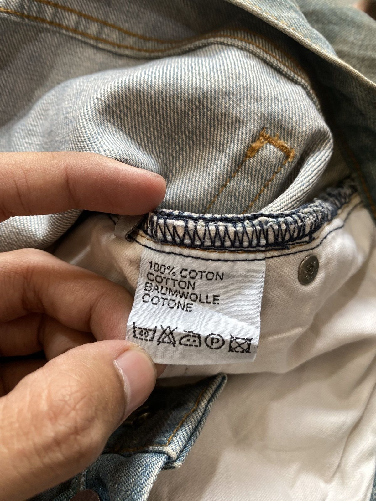 Dior SS04 Dior Homme Strip Dirty Bleu Claire Clawmark Denim Jeans Size US 34 / EU 50 - 5 Thumbnail