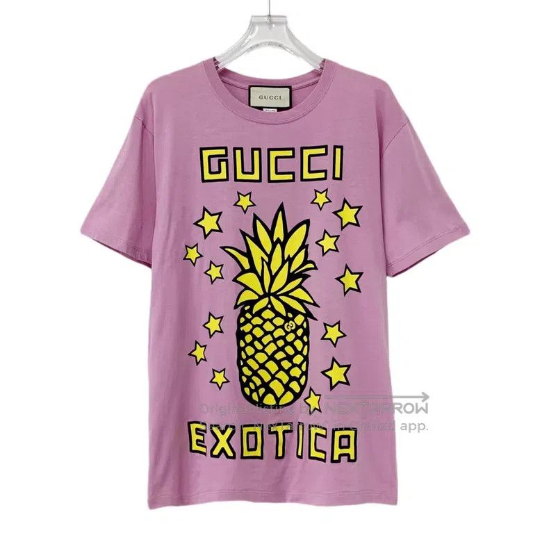 Gucci Gucci Pink pineapple print cotton round-neck short-sleeved Size XXS / US 00 / IT 34 - 1 Thumbnail