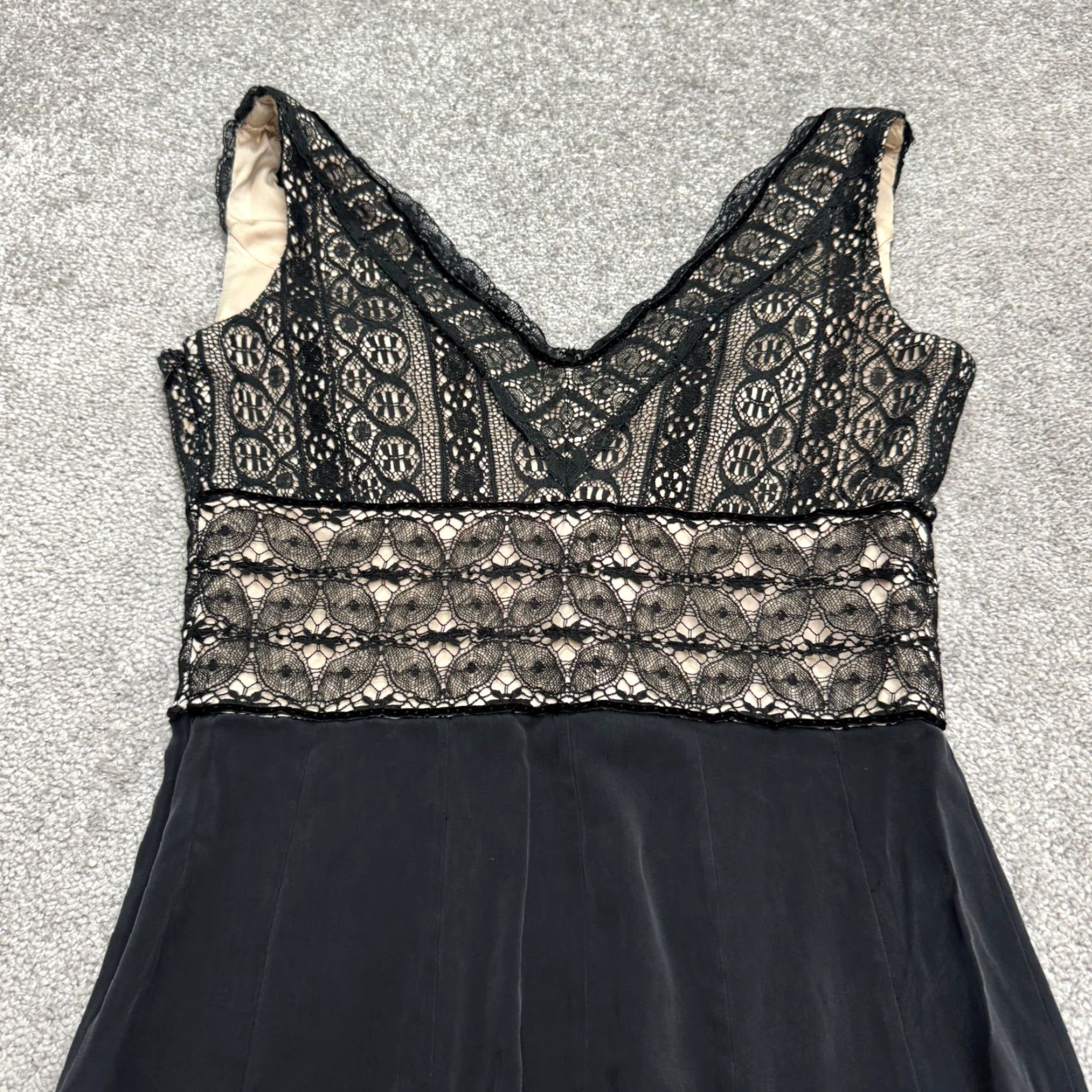 Elie Tahari Dress Womens Small Black Sleeveless Lace Fit & Flare A-Line  Midi - www.tita.cl