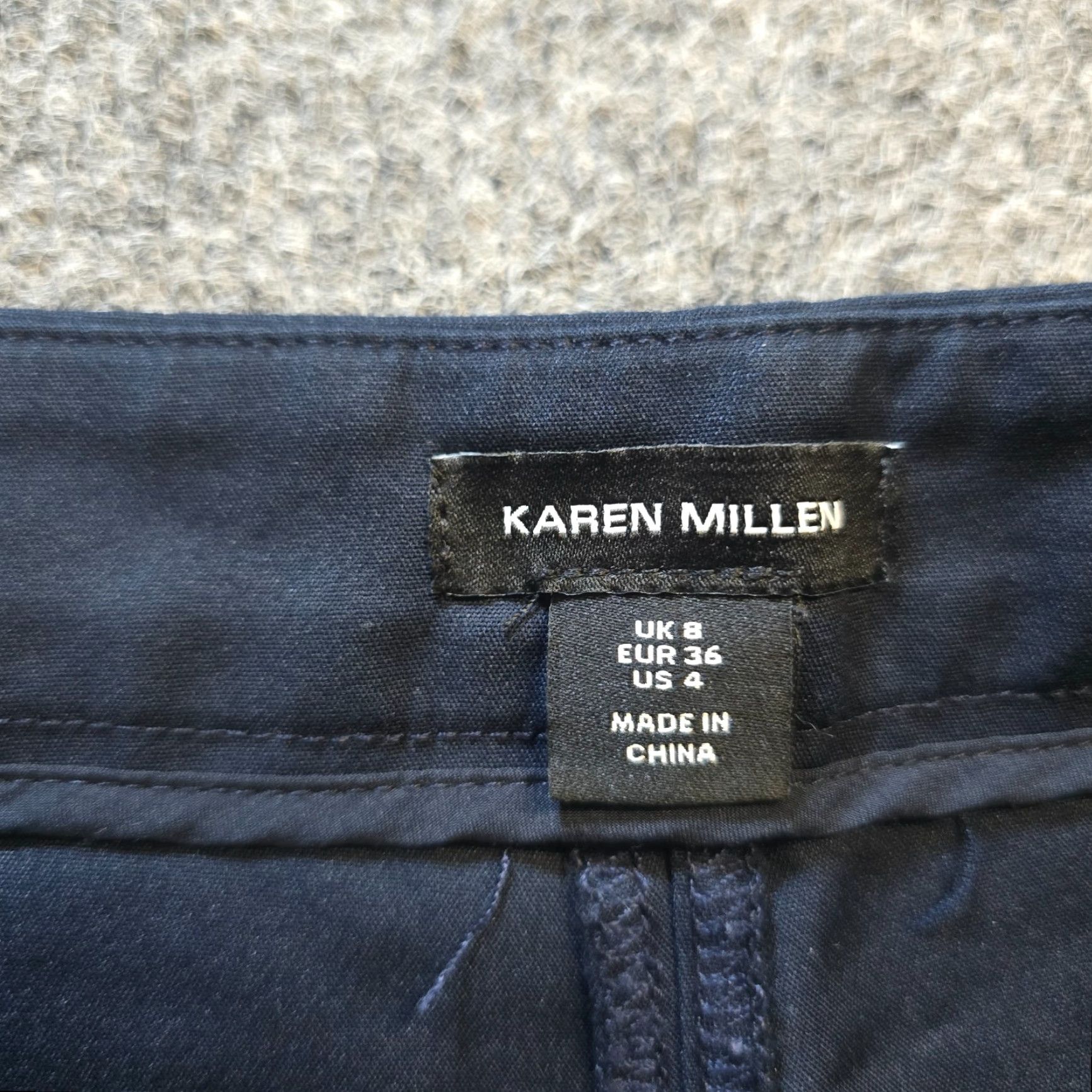 Karen Millen Karen Millen Pants Womens Size 4 Blue Skinny Flat Front Dress Pants Slim Office Career Inseam 27 in Size 27" / US 4 / IT 40 - 4 Thumbnail