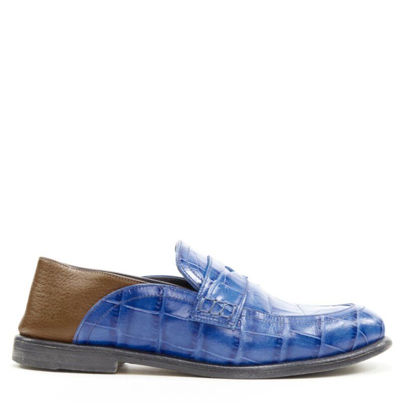 Loewe LOEWE JW ANDERSON cobalt blue brown leather step back loafer EU36 Size US 6 / IT 36 - 1 Thumbnail