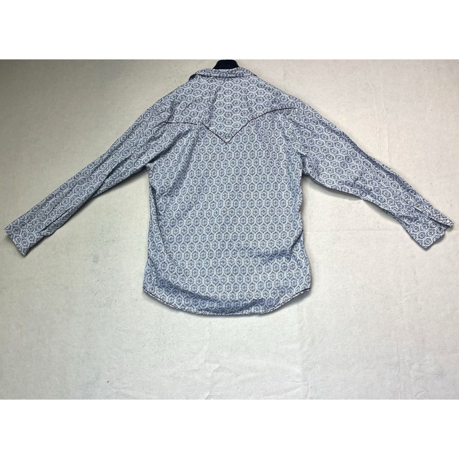 Roper Roper Mens XL Blue White Pearl Snap Western Shirt Cowboy Long Sleeve Lightweight Shirt Size US XL / EU 56 / 4 - 2 Thumbnail