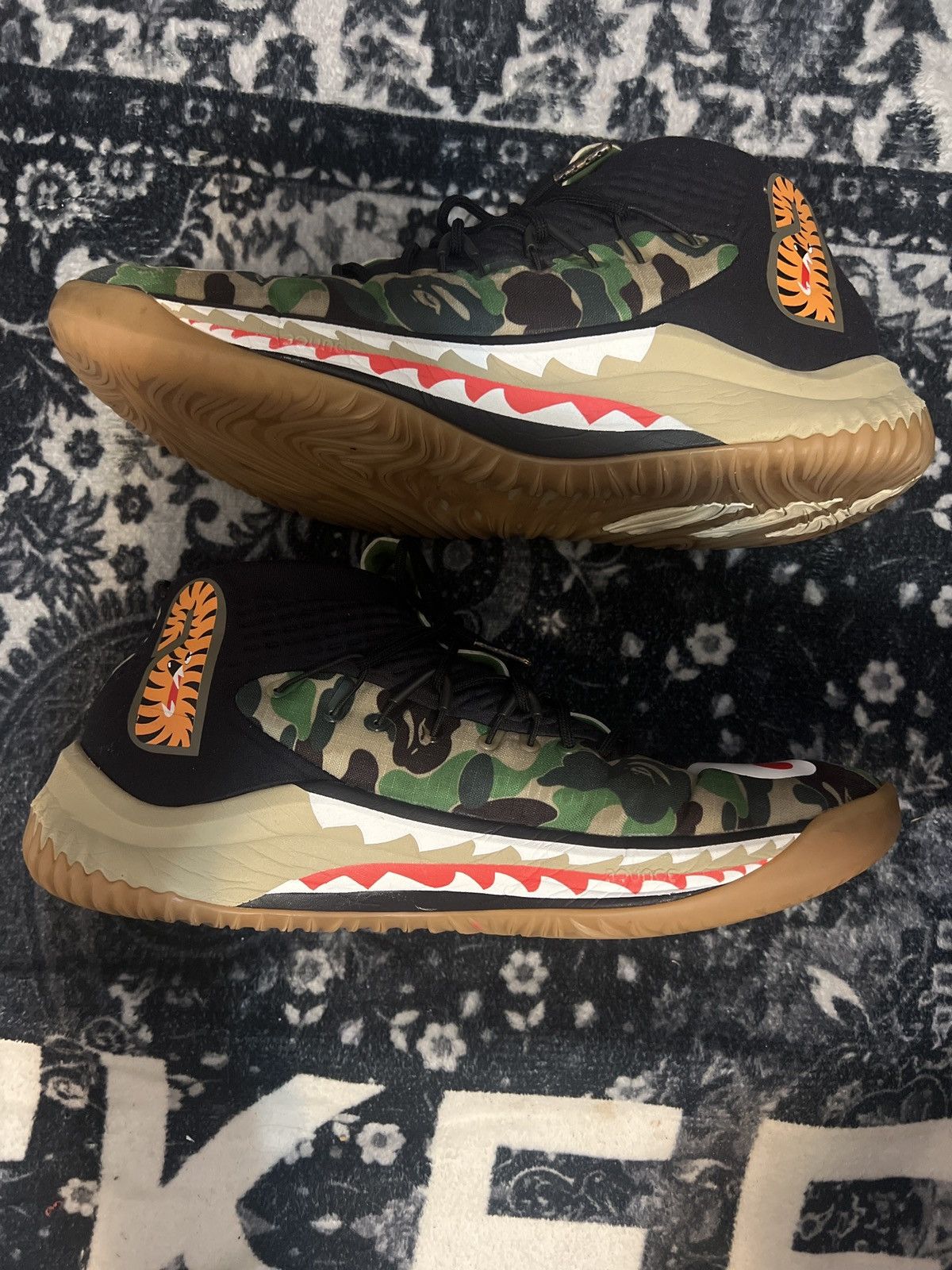 Adidas × Bape BAPE X DAME 4 "GREEN CAMO" Size US 9 / EU 42 - 7 Thumbnail