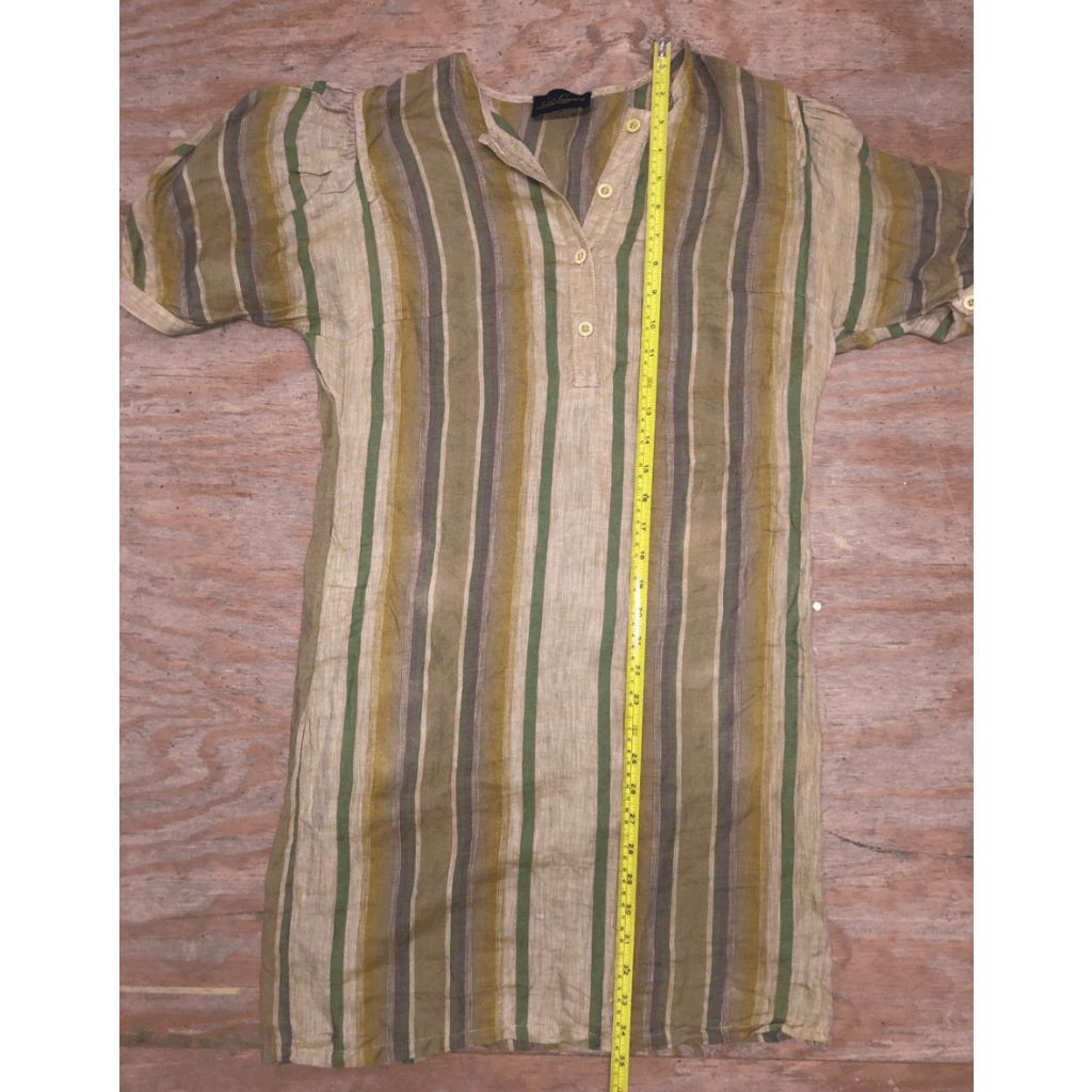 Other Luisa Spagnoli Linen Italian Dress in Neutral Stripes, Size Size M / US 6-8 / IT 42-44 - 6 Thumbnail