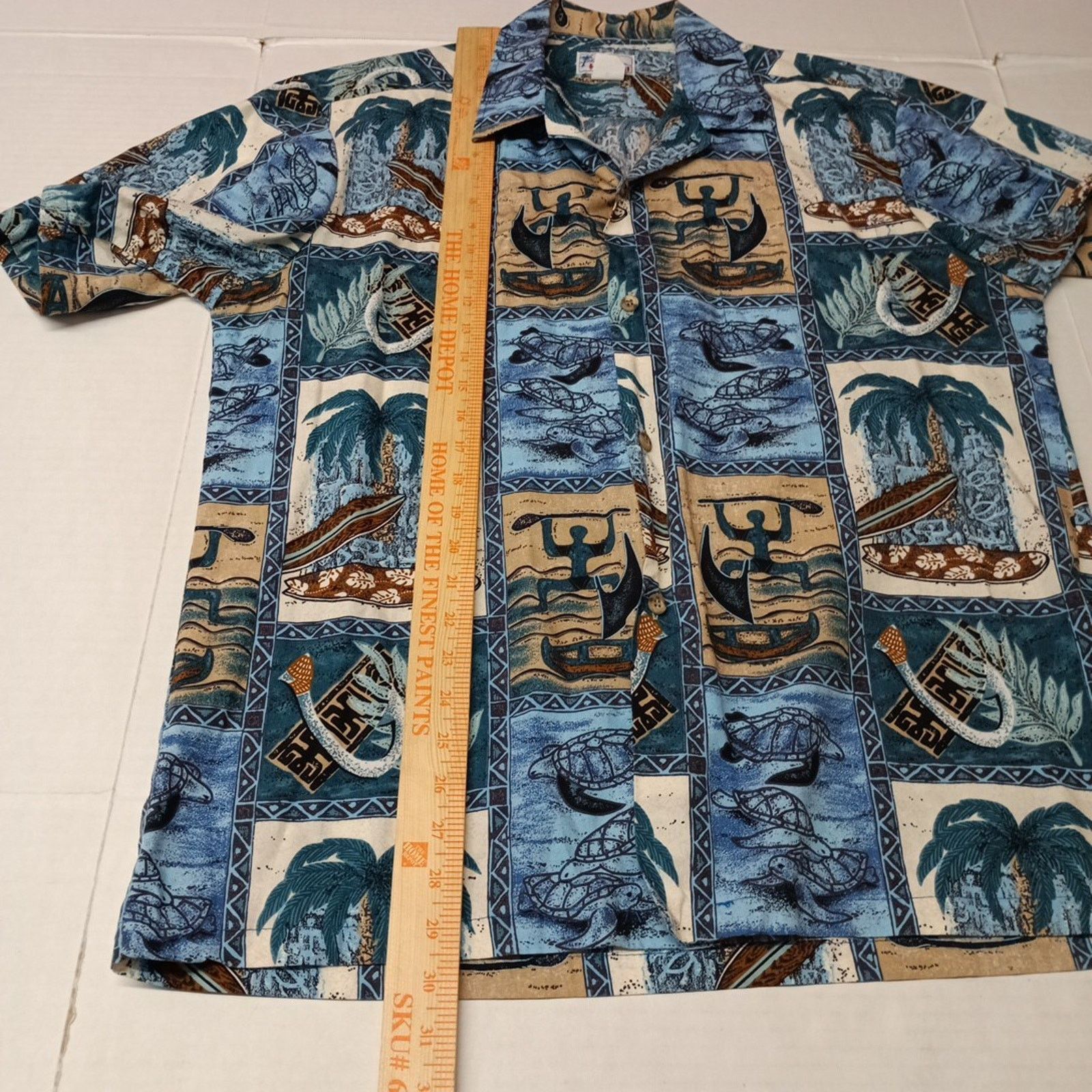 Other VTG Hawaiian Shirt Blue Fish Palms Surf Men’s Size L USA Size US L / EU 52-54 / 3 - 5 Thumbnail