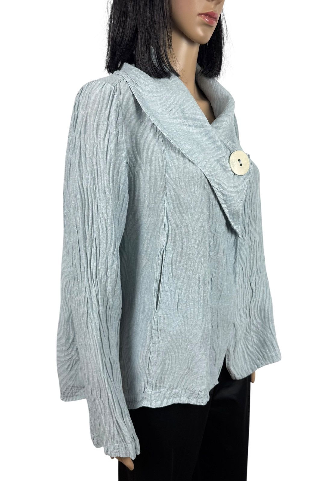 Other Grizas Pleated Lightweight Jacket Silk Linen size L Size L / US 10 / IT 46 - 4 Thumbnail