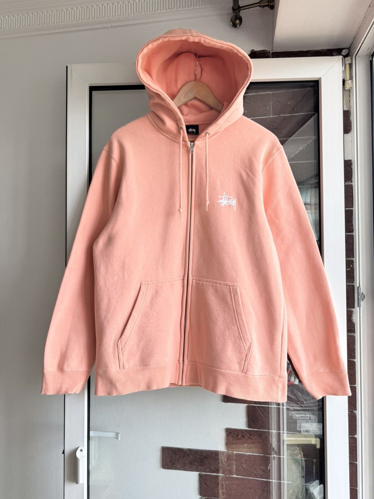 Stussy Stussy peach zip hoodie 00,s Size US L / EU 52-54 / 3 - 6 Thumbnail
