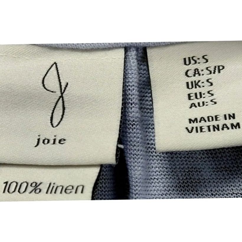 Joie JOIE Blue Linen Top Women Size S Short Sleeve Casual Size S / US 4 / IT 40 - 3 Thumbnail