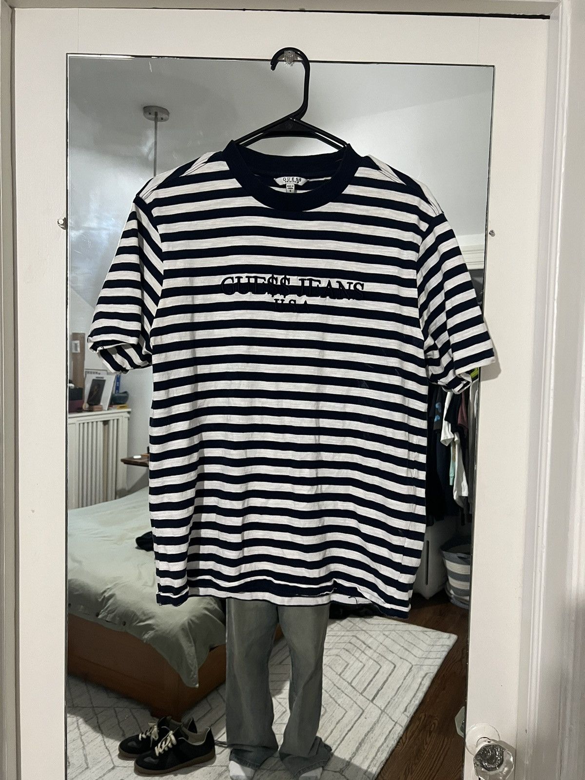 Asap Rocky Guess Guess Jeans USA X ASAP Rocky Navy Striped Tee Grailed