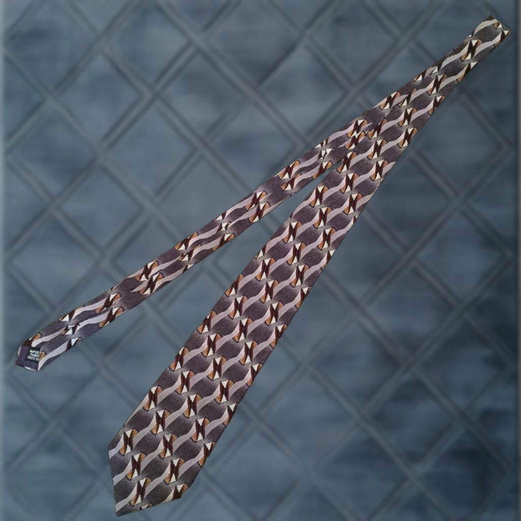 Geoffrey Beene Geoffrey Beene Gray Geometric 100% Silk Neck Tie Men's Tie Classic 58" Gray Geometric Pattern - Geoffrey Beene Mens Neck Tie 57-60in 4" Wide Size ONE SIZE - 1 Thumbnail