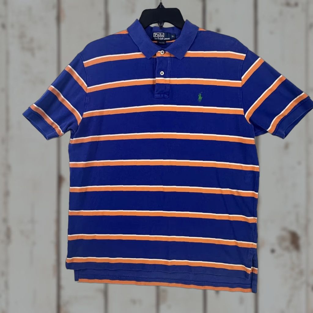 Polo Ralph Lauren Polo Ralph Lauren Rugby Shirt Mens XL Striped Green Pony Short Sleeve Polo Shirt Size US XL / EU 56 / 4 - 1 Thumbnail